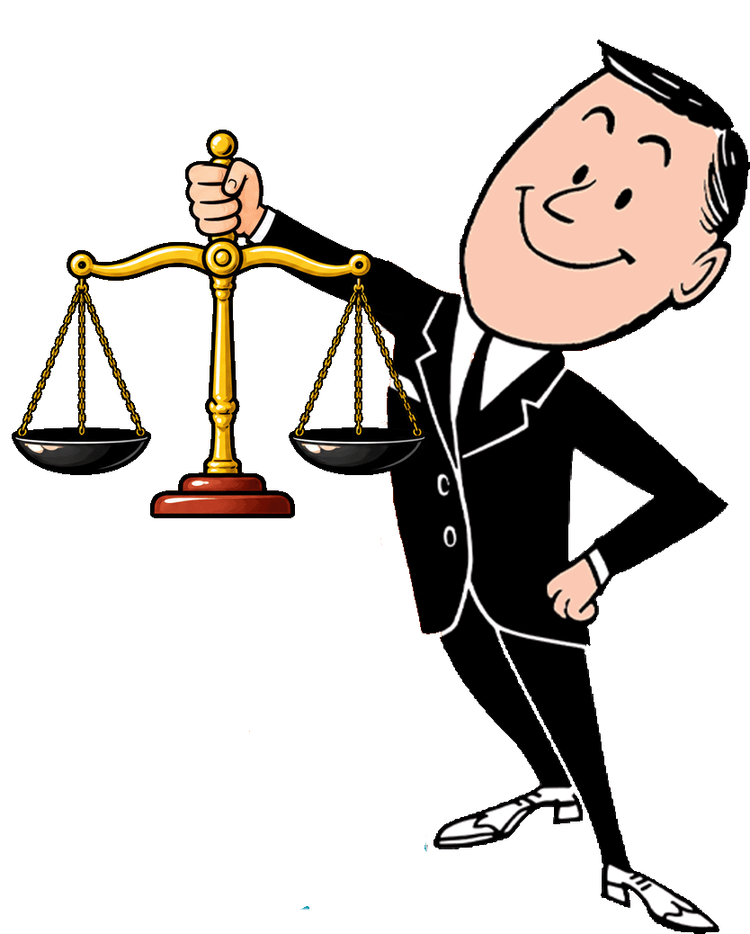 Attorney holding scales of justice